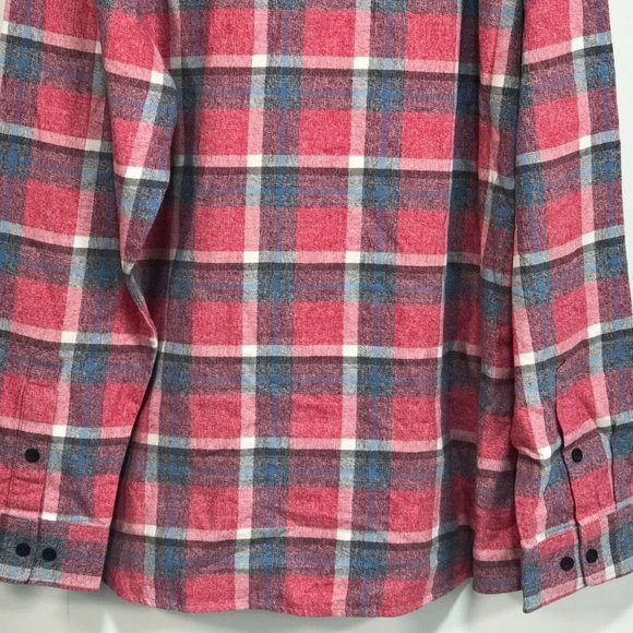 Normal Brand Men's Twisted Yarn Long Sleeve Plaid Button Up Shirt, Size XL - Red - Picture 12 of 12